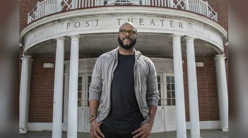 Tyler Perry poses for a portrait at Tyler Perry Studios just before the Oct. 5 ceremonial grand opening for his movie studio.