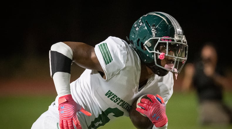 Westminster HS versus Stephenson HS at James Hallford Stadium, Friday night, October 7, 2022 (Photo Jamie Spaar for The Atlanta Journal-Constitution)