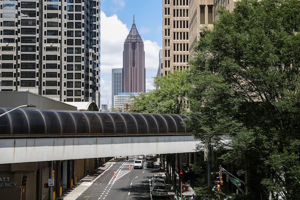 Skybridges began to appear in Atlanta in the '60s and have become a defining characteristic of the city. (Abbey Cutrer/AJC)