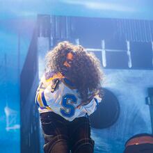 SZA, shown here during a concert in Atlanta last year, is scheduled to perform at Mercedes-Benz Stadium with Kendrick Lamar in April. A single ticket is currently running upwards of $100 online. (Terence Rushin/State Farm Arena 2023)