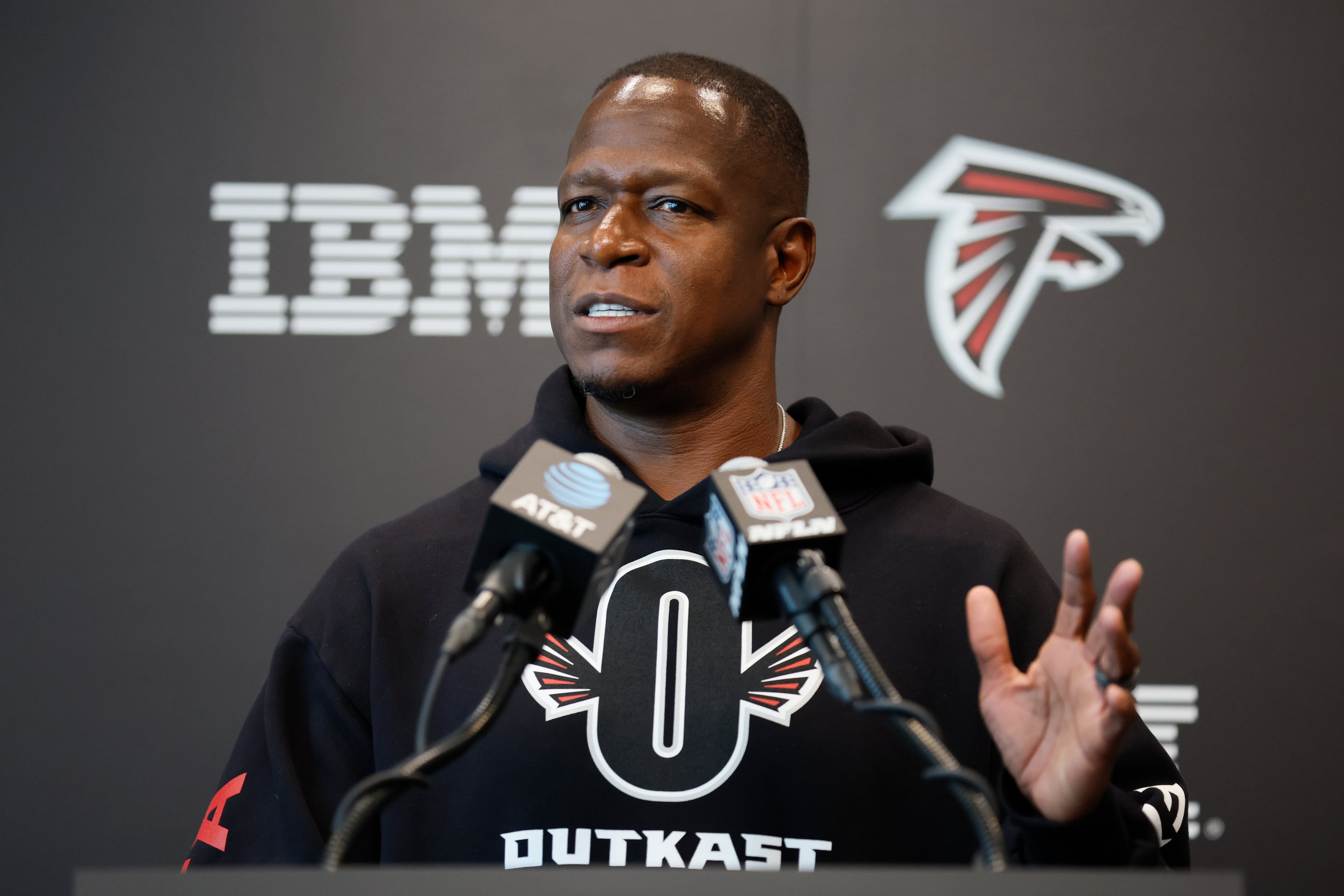 Atlanta Falcons coach Raheem Morris says this year's plan for exhibition season will be similar to last year's, when he didn't play his starters. (Miguel Martinez/AJC)
