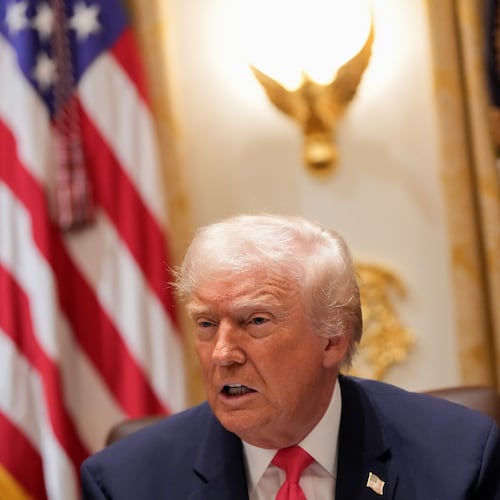 President Donald Trump speaks during a Cabinet meeting at the White House, Tuesday, Dec. 2, 2025, in Washington. (AP Photo/Julia Demaree Nikhinson)
