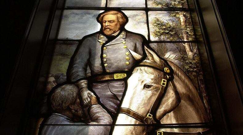 THE RISE AND FALL OF THE CONFEDERACY (Rhodes Hall): Not all memorials are built of stone or metal. This granite mansion in Midtown has a series of stained glass windows that show the history of the Confederacy, including key battles and portraits of generals and statesmen. The windows were reinstalled at the home in 1990 after spending 25 years in storage at the Georgia Archives. Rhodes Hall hasn't been a public space since the Georgia Trust took possession of it in 1983, but it spent decades as a state building -- the home of the Georgia Archives from 1930-65. (CHARLOTTE B. TEAGLE / AJC file)