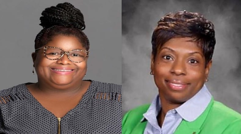 Shanté Bates (left) is the new principal of Conley Hills Elementary School. Takisha Benning (right) is the new principal of Barnwell Elementary School. The Fulton County school board approved the appointments at an Aug. 11 meeting. (Courtesy of Fulton County Schools)