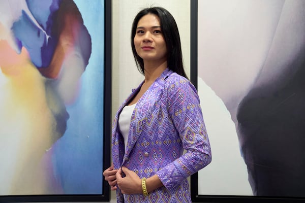 Nikki Phinyapincha, of Thailand, co-founder of Trans Pride Thailand, and Co-Chair of the InterPride Global Transgender Task Force, poses for a portrait, Wednesday, June 4, 2025, during the Human Rights Conference at World Pride, in Washington. (AP Photo/Jacquelyn Martin)