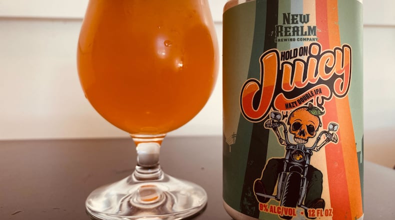 Hold on Juicy is the first release in New Realm’s new Just Like Music double IPA series. /
Bob Townsend for the Atlanta Journal-Constitution.