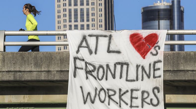 Health care workers remain at the forefront of this pandemic. Despite inadequate personal protective equipment, health care workers continue to provide care. We continue to see physicians, nurses and others die of COVID-19. All of those working during this period deserve a thank you. JOHN SPINK/JSPINK@AJC.COM