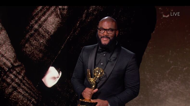Tyler Perry wins the Jean Hersholt Humanitarian Award during the Oscars aired April 25, 2021. (ABC)
