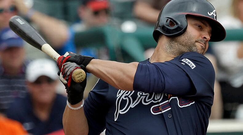 The Braves acquired Nick Swisher last season via trade with the Cleveland Indians.