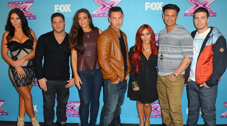 LOS ANGELES, CA - DECEMBER 19:  Jersey Shore cast (L-R) Jenni 'Jwoww' Farley Ronnie Ortiz-Magro Sammi 'Sweetheart' Giancola, Mike 'The Situation' Sorrentino, Nicole 'Snooki' Polizzi,Paul 'Pauly D' DelVecchio,Vinny Guadagnino arrive at Fox's "The X Factor" Season Finale Night 1 at CBS Television City on December 19, 2012 in Los Angeles, California.  (Photo by Frazer Harrison/Getty Images)