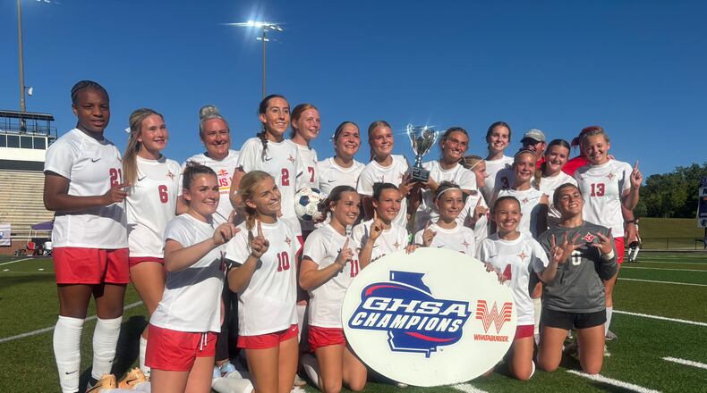 Thomasville's girls soccer won its first state title by a 1-0 final in overtime over Model on Thursday, May 14, at Matthews Field in Thomaston, Georgia (Jack Leo/AJC).