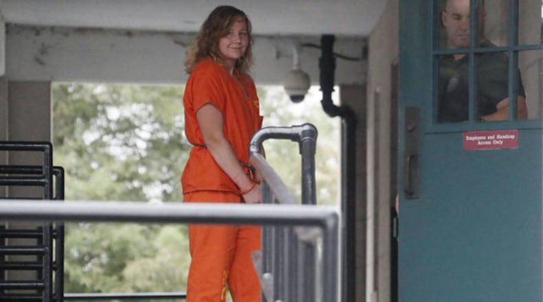 <p>Reality Winner arrives at the federal courthouse in Augusta, where she would be sentenced to serve five years and three months behind bars for leaking a top-secret document.</p>