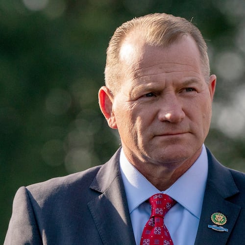 FILE - Rep. Troy Nehls, R-Texas, attends a news conference on Capitol Hill, Feb. 1, 2023, in Washington. (AP Photo/Jess Rapfogel, File)