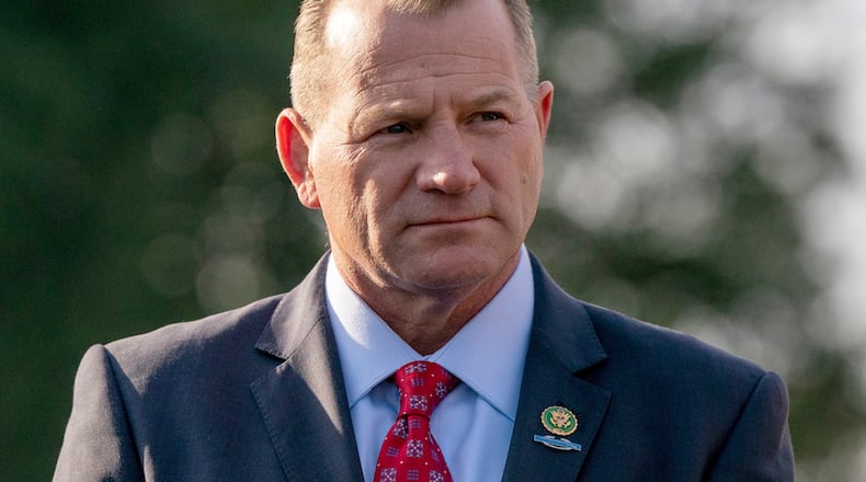 FILE - Rep. Troy Nehls, R-Texas, attends a news conference on Capitol Hill, Feb. 1, 2023, in Washington. (AP Photo/Jess Rapfogel, File)