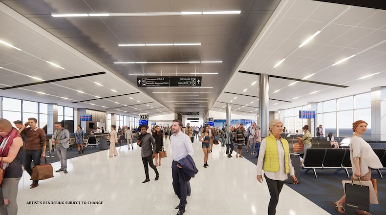 Rendering of what Hartsfield-Jackson International Airport's Concourse D will look like after a $1.4 billion widening project.