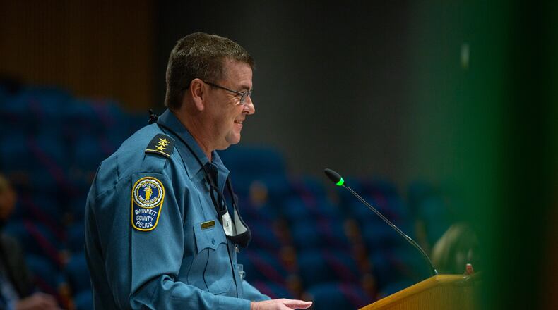 Gwinnett County Police Chief Brett West said he hopes a new community advisory board will build relationships for the department in the community. (Rebecca Wright for the Atlanta Journal-Constitution) AJC FILE PHOTO