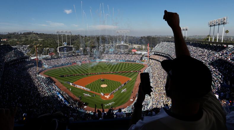 Dodger Stadium, shown here on this season’s opening day, will be the site of the 2020 All-Star Game.