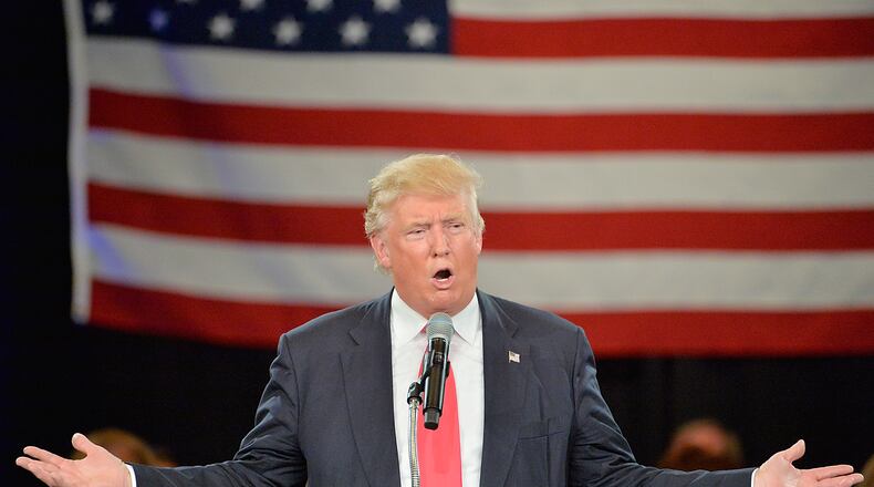 ROANOKE, VA - JULY 25: Republican presidential candidate Donald Trump address an audience at the The Hotel Roanoke & Conference Center on July 25, 2016 in Roanoke, Virginia. Trump is campaigning with a bump in the polls following the Republican National Convention where he accepted the party's nomination. (Photo by Sara D. Davis/Getty Images)