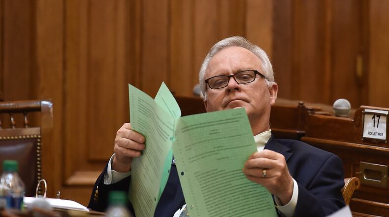 Sen. Tommie Williams during the 2016 session of the Legislature. AJC file.