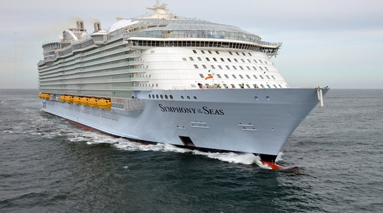 Royal Caribbean Symphony of the Seas became the world's largest cruise ship when it was officially delivered to the cruise line after its construction was completed by STX France. The Orlando Sentinel has a look at the ship. (Royal Caribbean)