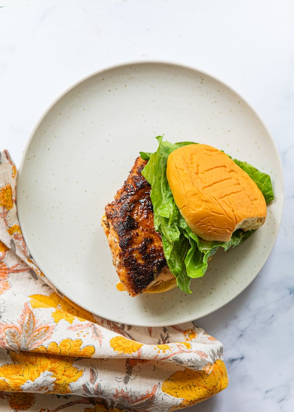 Blackened Fish Sandwiches made and styled by writer Kate Itrich-Williams at her home in Atlanta, Ga., Thursday, Aug. 27, 2026, for the 5:30 challenge. (Aaliyah Man for the AJC)