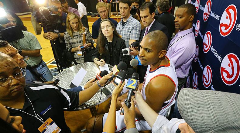 Forward Al Horford, who missed most of last season due to injury, drew a lot of attention at Hawks' Media Day.