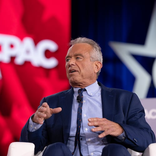 Secretary of Health and Human Services Robert F. Kennedy, Jr. speaks during a fireside chat with CPAC Senior Fellow Mercedes Schlapp at the Conservative Political Action Conference (CPAC) in Dallas, Saturday, March 28, 2026. (AP Photo/Gabriela Passos)