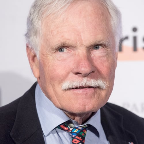 FILE - U.S. media mogul Ted Turner poses for the photographers as he arrives prior to a dinner at the US Ambassador's residence in Paris, Dec. 8, 2015. (AP Photo/Kamil Zihnioglu, File)