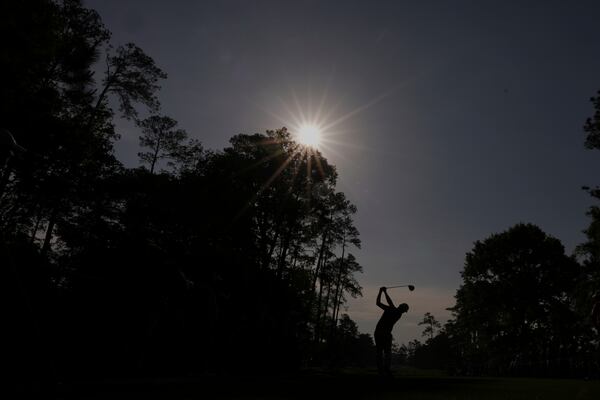 Kevin Yu, of Taiwan, hits his tee shot on the seventh hole during the first round at the Masters golf tournament, Thursday, April 10, 2025, in Augusta, Ga. (AP Photo/Matt Slocum)