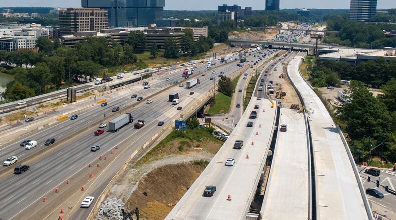 The Georgia Department of Transportation is building a new I-285 eastbound ramp to Ashford Dunwoody Road. The new ramp will open Sunday. (File photo by Hyosub Shin / Hyosub.Shin@ajc.com)