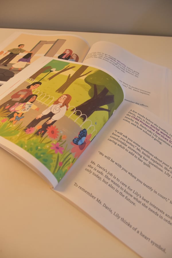Here's a page from a 36-page book written by Johns Creek High School senior Sanjana Shah to help foster children and young victims of crime better navigate their way through juvenile court. Courtesy of Sanjana Shah