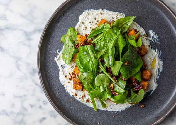 "This salad really brings together the elements of earthiness and warmth. The butternut brings hearty sweetness to the dish, the goat cheese makes it a little indulgent and the arugula offers crisp pepperiness,” said Julia Kesler Imerman, Daily Chew's owner.