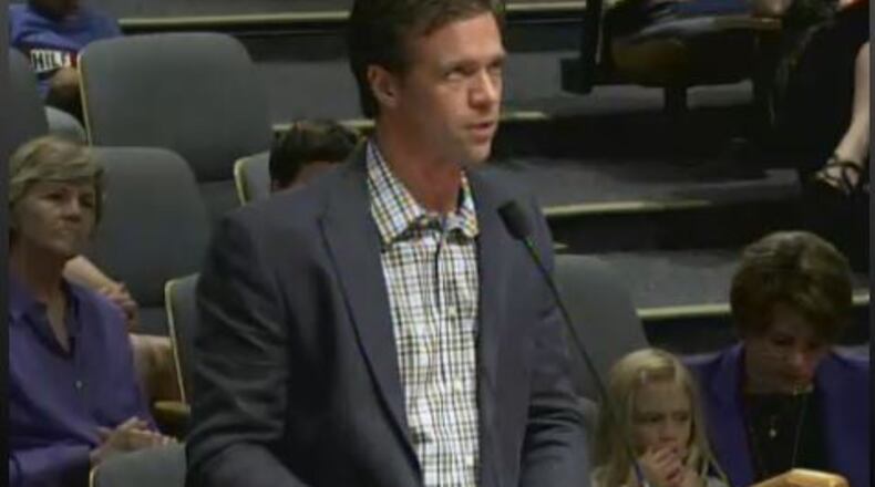 Landowner Justin Brady during a September meeting of the Gwinnett County Board of Commissioners.