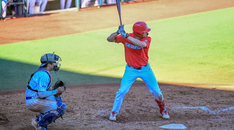 Josh McAllister hit two home runs for Georgia. File photo from UGA Athletics, Rob Davis