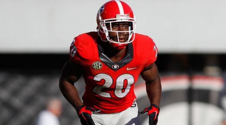 Apr 16, 2016; Athens, GA, USA; Georgia Bulldogs safety Quincy Mauger (20) drops into coverage during the second half of the spring game at Sanford Stadium. The Black team defeated the Red team 34-14. Mandatory Credit: Brett Davis-USA TODAY Sports