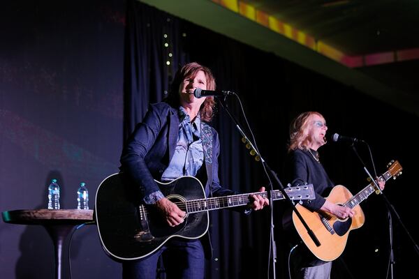Indigo Girls, longtime supporters of WABE, were the featured performers at “Acts for Facts.” By the end of the night, the station raised about $1.1 million, filling more than half its need heading into the next year. (Courtesy of WABE)