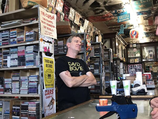 Wuxtry Records store manager Richard Kuykendall, 52, has worked there since 1991. The store celebrates its 40th anniversary next month in Decatur. Photographed Oct. 3, 2018. CREDIT: Rodney Ho/rho@ajc.com