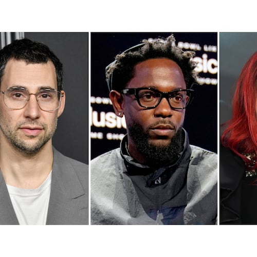 This combination of photos show Jack Antonoff, left, Kendrick Lamar, center, and Lady Gaga. (AP Photo)
