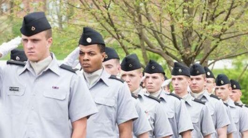 Dante Harris, second from the left, faces charges for taking a picture of his University of North Georgia professor in the bathroom.