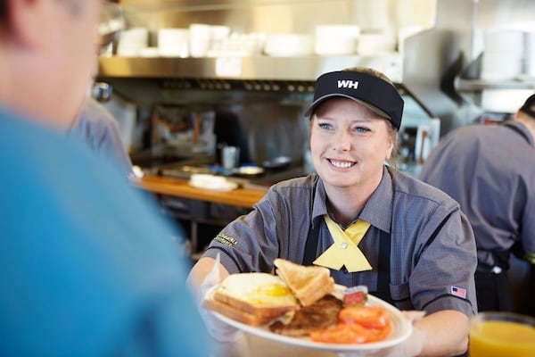 The staff at the Waffle House in Statham greeted the King brothers like old friends. (Courtesy of Waffle House)