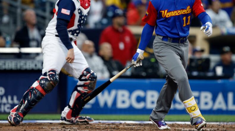 Ender Inciarte was one of Venezuela’s best hitters in this month’s World Baseball Classic. He rejoined the Braves lineup Thursday for the first time since March 4. (AP Photo/Alex Gallardo)