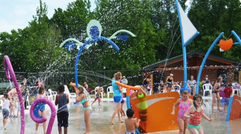 Kennesaw’s Splash Pad is open now through Sept. 2 except Thursdays. Beginning Aug. 1, the 3,200-square-foot amenity will be open only on Saturdays and Sundays but also on Sept. 2. (Courtesy of Kennesaw)