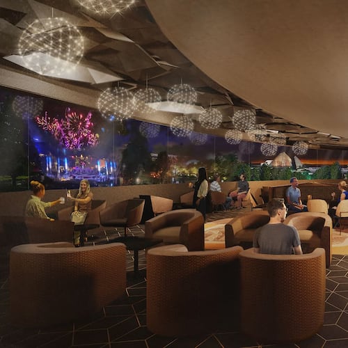 An artist's concept of the Spaceship Earth lounge, now officially known as GEO-82. (Walt Disney Co./TNS)