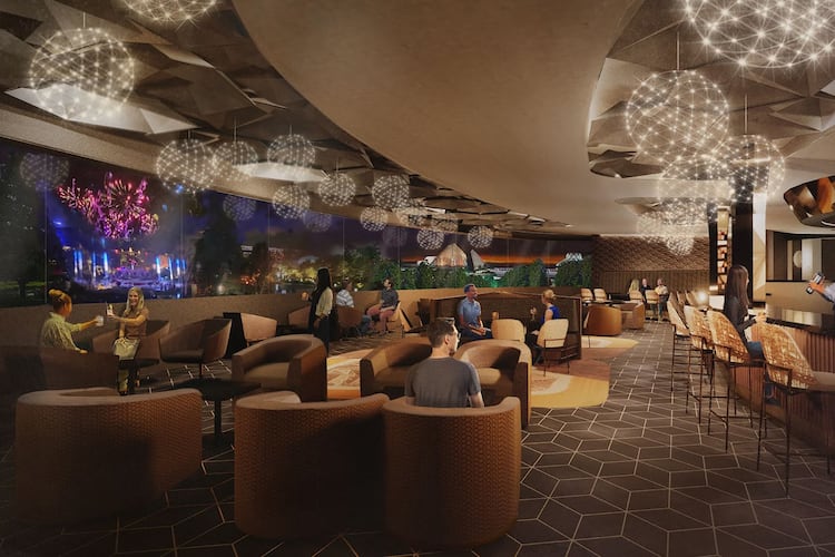 An artist's concept of the Spaceship Earth lounge, now officially known as GEO-82. (Walt Disney Co./TNS)