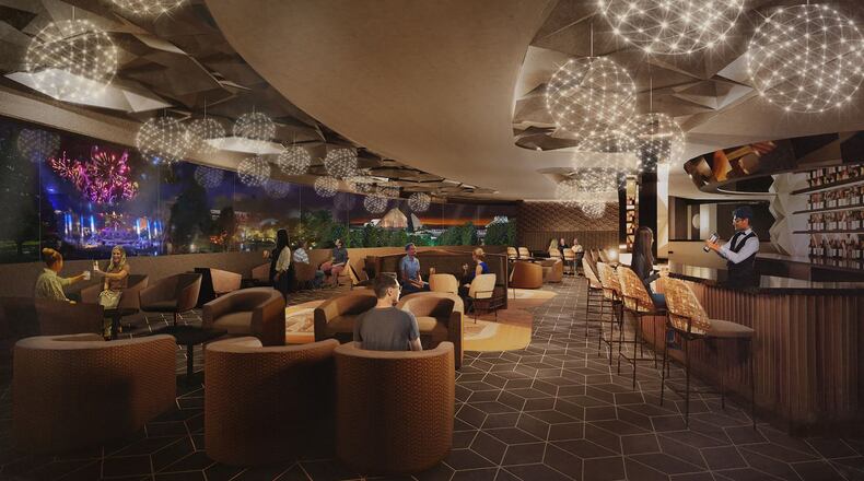 An artist's concept of the Spaceship Earth lounge, now officially known as GEO-82. (Walt Disney Co./TNS)