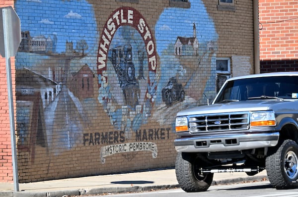 Downtown Pembroke, pop. 2,500, is about 12 miles west of Hyundai's electric vehicle factory. Hyundai expects to have 8,500 workers at the manufacturing campus by 2030. (Hyosub Shin/AJC)
