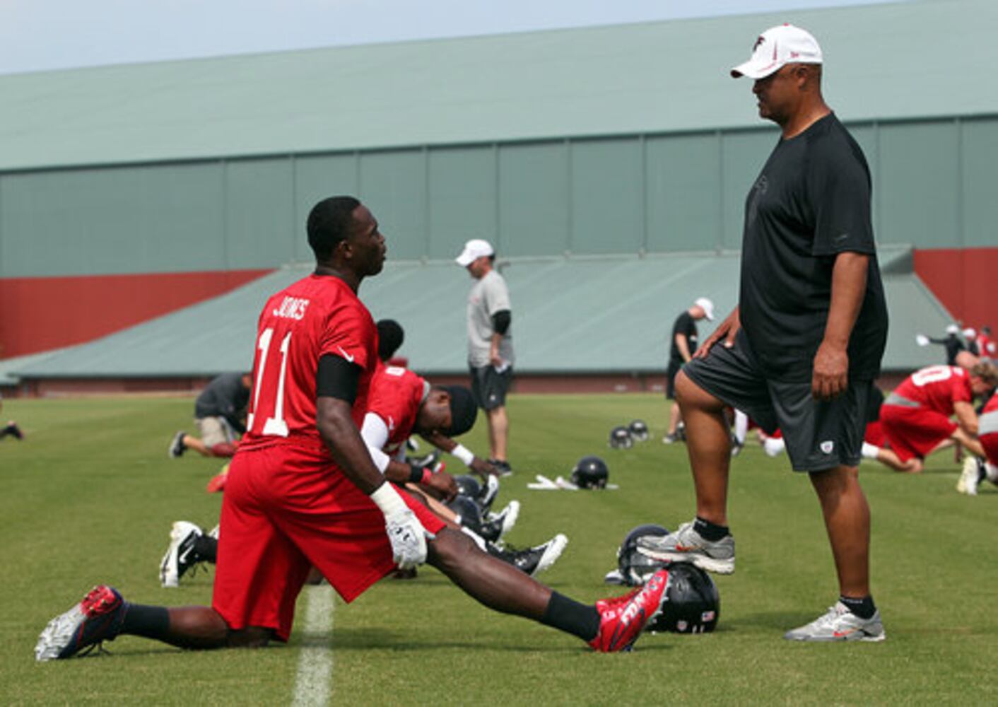 Falcons back on practice field