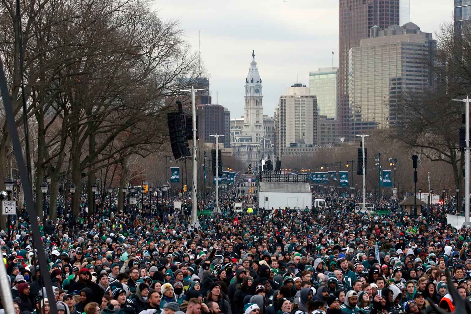 Philadelphia Eagles fans celebrate Super Bowl win with parade