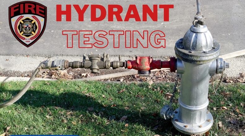 The Alpharetta Department of Public Safety will be testing fire hydrants now through November to make sure they remain in good working order. COURTESY ALPHARETTA DEPARTMENT OF PUBLIC SAFETY