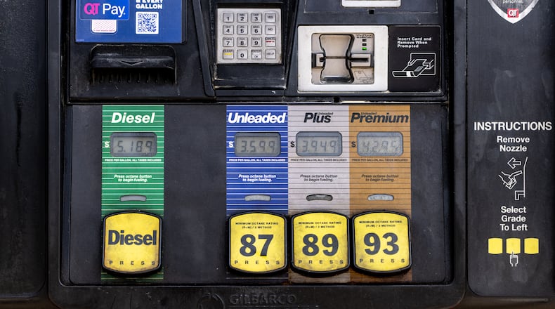 Gas prices at a Quiktrip gas station on Satellite Boulevard in Suwanee, Ga., on Wednesday, March 11, 2026. (Ben Hendren for the AJC)
